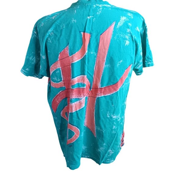 Large Vintage T-shirt Elephant Graphic Hand Painted Heather 1OF1 80's USA - Picture 5 of 9